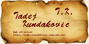 Tadej Kundaković vizit kartica